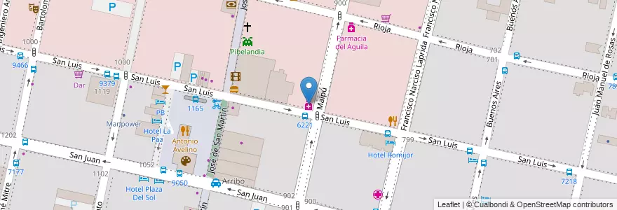 Mapa de ubicacion de Farmacia Maipú en Argentina, Santa Fe, Departamento Rosario, Municipio De Rosario, Rosário.