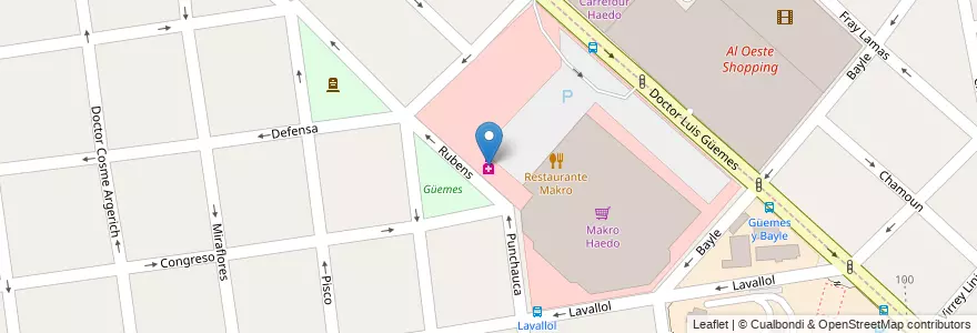 Mapa de ubicacion de Farmacia Makro en Arjantin, Buenos Aires, Partido De Morón.