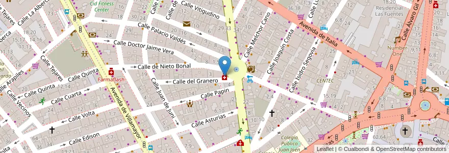 Mapa de ubicacion de Farmacia María del Pilar García Gómez en 西班牙, Castilla Y León, Salamanca, Campo De Salamanca, Salamanca.