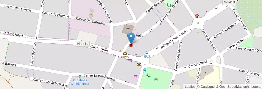 Mapa de ubicacion de Farmàcia Maria Dolors Soler en Испания, Каталония, Барселона, Osona, Calldetenes.