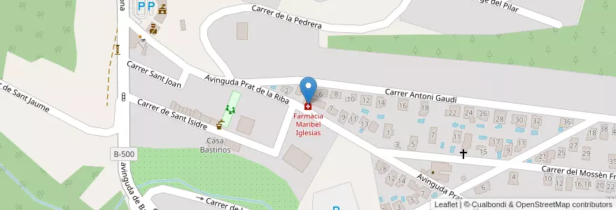 Mapa de ubicacion de Farmàcia Maribel Iglesias en Espagne, Catalogne, Barcelone, Vallais-Oriental, Sant Fost De Campsentelles.
