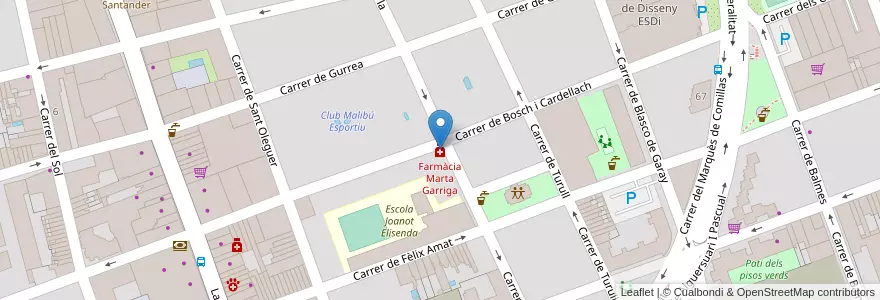 Mapa de ubicacion de Farmàcia Marta Garriga en スペイン, カタルーニャ州, Barcelona, Vallès Occidental, Sabadell.