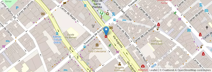 Mapa de ubicacion de Farmàcia Marta Gento en İspanya, Catalunya, Barcelona, Barcelonès, Barcelona.