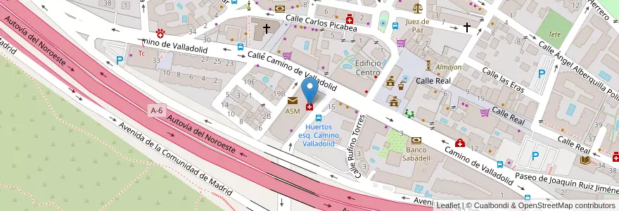 Mapa de ubicacion de Farmacia Marta Ortega Coto en Espagne, Communauté De Madrid, Communauté De Madrid, Cuenca Del Guadarrama, Torrelodones.