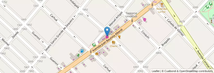 Mapa de ubicacion de Farmacia, Mataderos en Аргентина, Буэнос-Айрес, Comuna 9, Буэнос-Айрес.