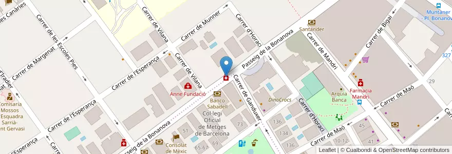 Mapa de ubicacion de Farmàcia Melguizo en Испания, Каталония, Барселона, Барселонес, Барселона.