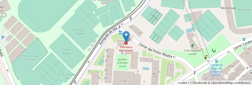 Mapa de ubicacion de Farmàcia Meresman en إسبانيا, كتالونيا, برشلونة, بارسلونس, Barcelona.