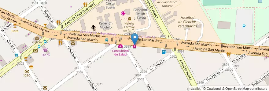 Mapa de ubicacion de Farmacia Moderna Roffo, Villa del Parque en 阿根廷, Ciudad Autónoma De Buenos Aires, 布宜诺斯艾利斯, Comuna 11.