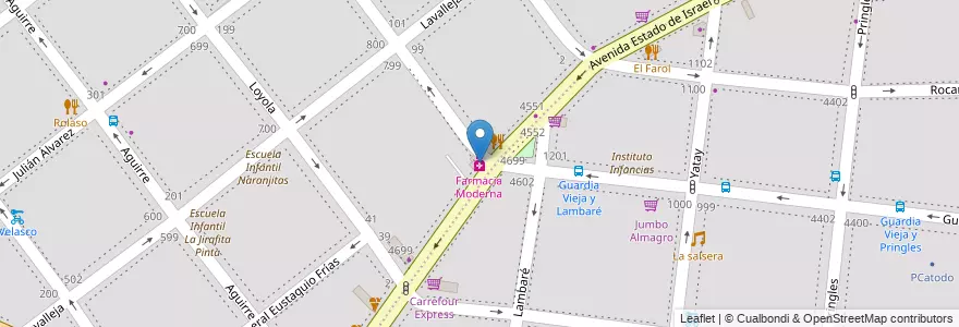 Mapa de ubicacion de Farmacia Moderna, Villa Crespo en Argentinië, Ciudad Autónoma De Buenos Aires, Buenos Aires.
