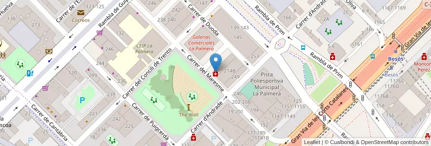 Mapa de ubicacion de Farmacia Molina Romero en إسبانيا, كتالونيا, برشلونة, بارسلونس, Barcelona.
