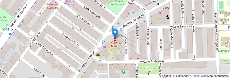 Mapa de ubicacion de Farmacia Morán en Испания, Мадрид, Мадрид, Área Metropolitana De Madrid Y Corredor Del Henares, Getafe.
