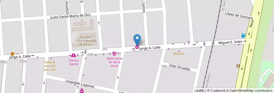 Mapa de ubicacion de Farmacia Mori en アルゼンチン, チリ, メンドーサ州, Departamento Capital, Ciudad De Mendoza.