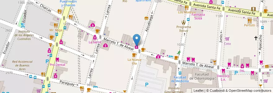 Mapa de ubicacion de Farmacia Morteo, Recoleta en Аргентина, Буэнос-Айрес, Comuna 2, Буэнос-Айрес.
