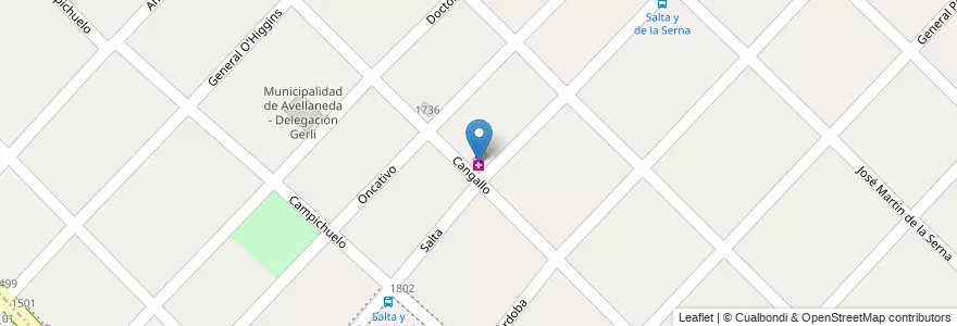 Mapa de ubicacion de Farmacia Mutov en Arjantin, Buenos Aires, Partido De Avellaneda, Gerli.