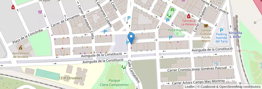 Mapa de ubicacion de Farmacia Navarro en スペイン, バレンシア州, València / Valencia, L'Horta Oest, Xirivella.
