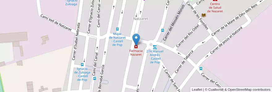 Mapa de ubicacion de Farmacia Nazaret en スペイン, バレンシア州, València / Valencia, Comarca De València, València.