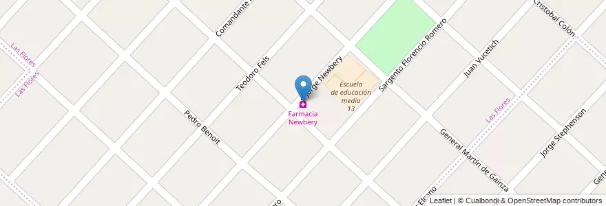 Mapa de ubicacion de Farmacia Newbery en アルゼンチン, ブエノスアイレス州, Partido De Moreno, Trujui.