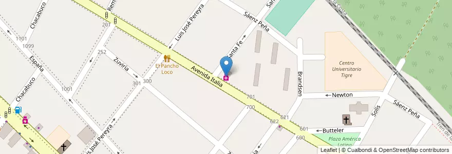 Mapa de ubicacion de Farmacia Nora en Argentinië, Buenos Aires, Partido De Tigre, Tigre.