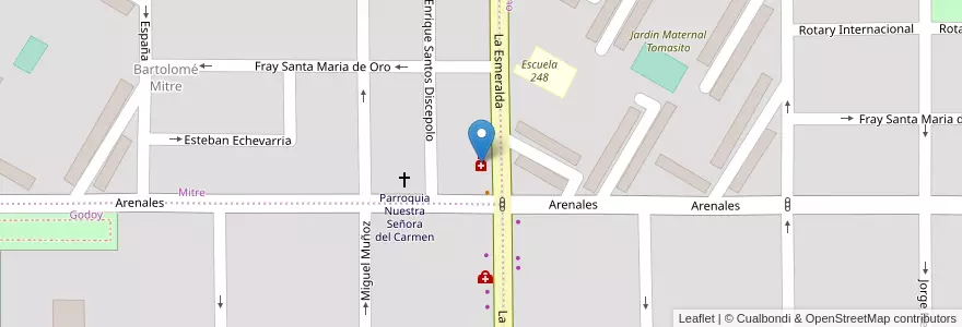Mapa de ubicacion de Farmacia Norte en 아르헨티나, 칠레, 리오네그로주, Cipolletti, Departamento General Roca.