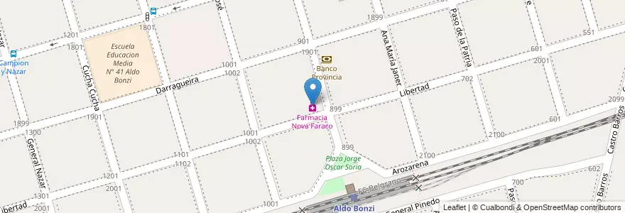 Mapa de ubicacion de Farmacia Nova Faraco en آرژانتین, استان بوئنوس آیرس, Partido De La Matanza, Aldo Bonzi.