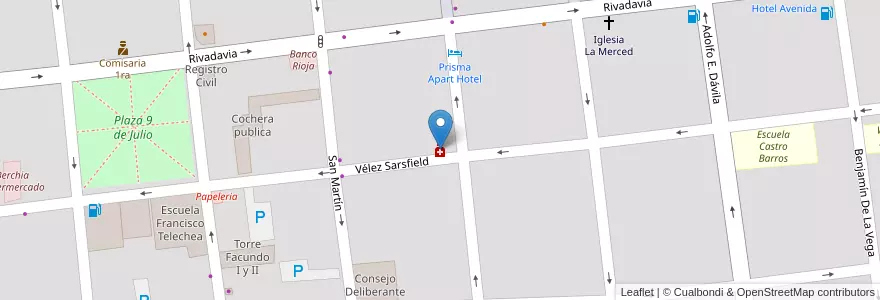 Mapa de ubicacion de Farmacia Novel en アルゼンチン, ラ・リオハ州, Departamento Capital, La Rioja.