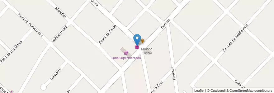 Mapa de ubicacion de Farmacia Nueva Barcala en アルゼンチン, ブエノスアイレス州, Partido De Ituzaingó, Ituzaingó.