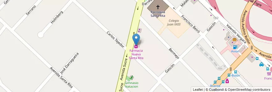 Mapa de ubicacion de Farmacia Nueva Santa Rita en الأرجنتين, بوينس آيرس, Partido De San Isidro, Boulogne Sur Mer.