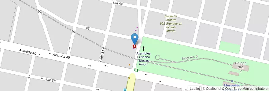 Mapa de ubicacion de Farmacia Palma en 아르헨티나, 부에노스아이레스주, Partido De Mercedes, Mercedes.