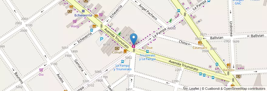Mapa de ubicacion de Farmacia Pampa, Villa Urquiza en Argentine, Ciudad Autónoma De Buenos Aires, Comuna 12, Buenos Aires.