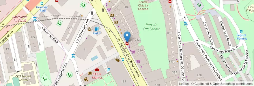 Mapa de ubicacion de Farmàcia Pandés en إسبانيا, كتالونيا, برشلونة, بارسلونس, Barcelona.