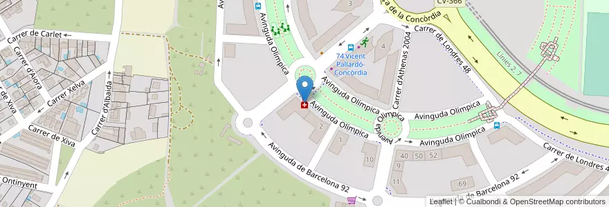 Mapa de ubicacion de Farmacia Parc Central en Espanha, Comunidade Valenciana, València / Valencia, L'Horta Oest, Torrent.