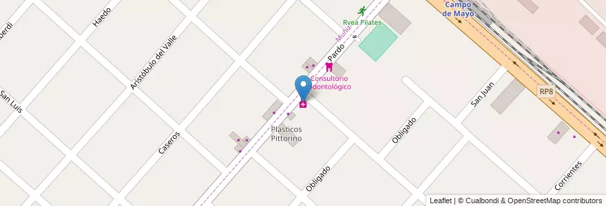 Mapa de ubicacion de Farmacia Pardo en アルゼンチン, ブエノスアイレス州, Partido De San Miguel.
