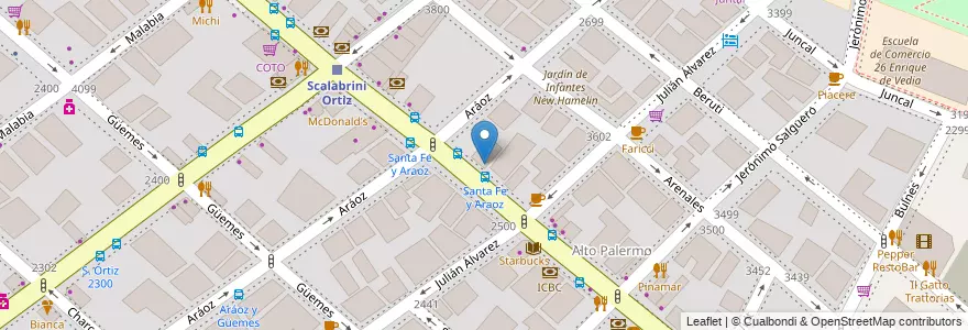 Mapa de ubicacion de Farmacia Park, Palermo en Argentinië, Ciudad Autónoma De Buenos Aires, Buenos Aires, Comuna 14.