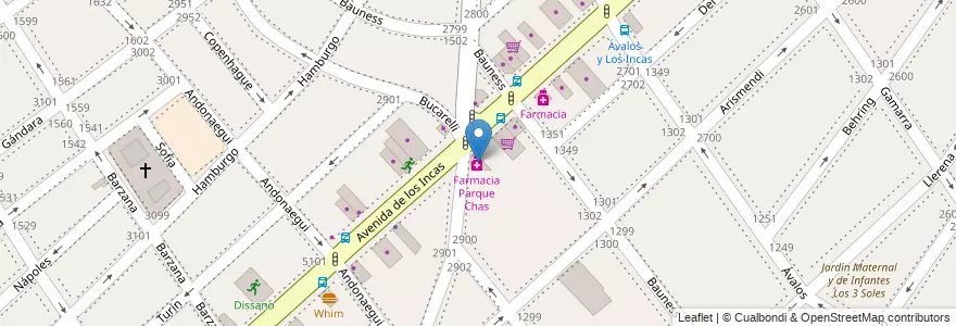 Mapa de ubicacion de Farmacia Parque Chas, Parque Chas en Argentina, Autonomous City Of Buenos Aires, Autonomous City Of Buenos Aires, Comuna 15.