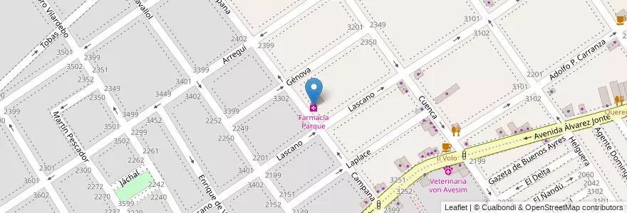 Mapa de ubicacion de Farmacia Parque, Villa del Parque en آرژانتین, Ciudad Autónoma De Buenos Aires, Buenos Aires, Comuna 11.