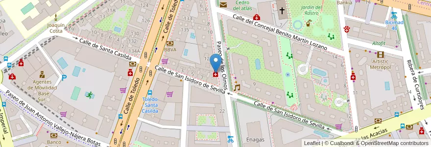 Mapa de ubicacion de Farmacia - Paseo de los Olmos 18 en Spanien, Autonome Gemeinschaft Madrid, Autonome Gemeinschaft Madrid, Área Metropolitana De Madrid Y Corredor Del Henares, Madrid.