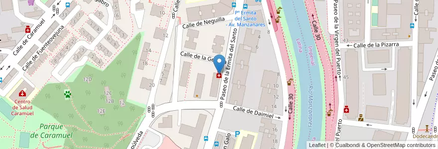 Mapa de ubicacion de Farmacia - Paseo Ermita del Santo 42 en إسبانيا, منطقة مدريد, منطقة مدريد, Área Metropolitana De Madrid Y Corredor Del Henares, مدريد.