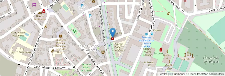Mapa de ubicacion de Farmacia - Paseo Federico García Lorca 19 en Spanje, Comunidad De Madrid, Comunidad De Madrid, Área Metropolitana De Madrid Y Corredor Del Henares, Madrid.