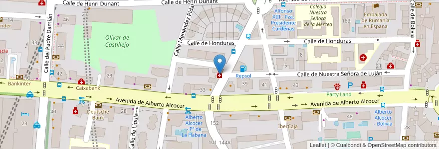 Mapa de ubicacion de Farmacia - Paseo Habana 107 en Spanien, Autonome Gemeinschaft Madrid, Autonome Gemeinschaft Madrid, Área Metropolitana De Madrid Y Corredor Del Henares, Madrid.