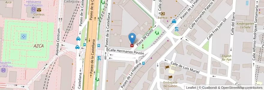 Mapa de ubicacion de Farmacia - Paseo Habana 7 en اسپانیا, بخش خودمختار مادرید, بخش خودمختار مادرید, Área Metropolitana De Madrid Y Corredor Del Henares, مادرید.