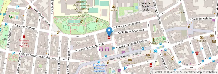 Mapa de ubicacion de Farmacia - Paseo Moreras 6 en 스페인, Comunidad De Madrid, Comunidad De Madrid, Área Metropolitana De Madrid Y Corredor Del Henares, 마드리드.