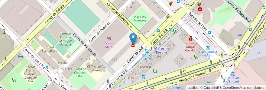 Mapa de ubicacion de Farmacia Pèrez Ortega en Espagne, Catalogne, Barcelone, Barcelonais, Barcelone.