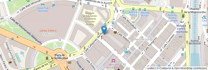 Mapa de ubicacion de Farmacia Pérez Playa en Espagne, Andalousie, Malaga, Málaga-Costa Del Sol, Málaga.