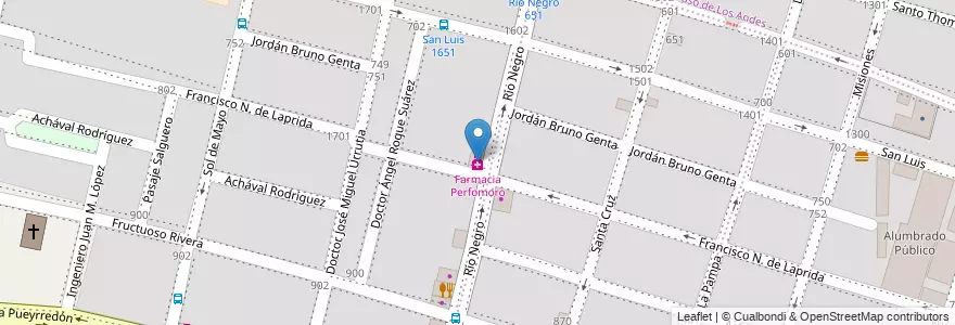 Mapa de ubicacion de Farmacia Perfomoro en Аргентина, Кордова, Departamento Capital, Pedanía Capital, Córdoba, Municipio De Córdoba.
