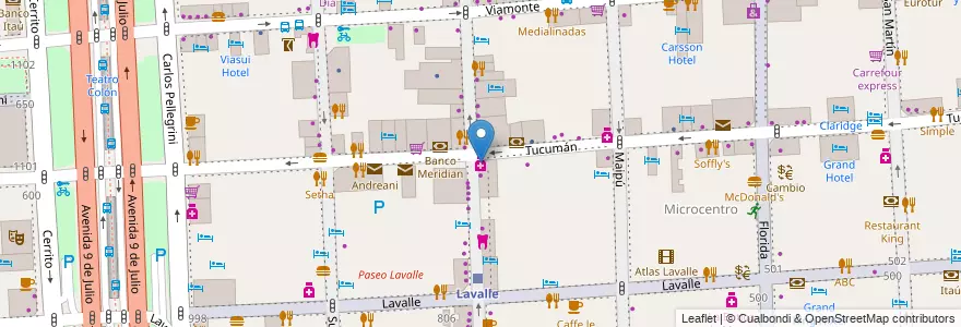Mapa de ubicacion de Farmacia Perfumeras RP, San Nicolas en Arjantin, Ciudad Autónoma De Buenos Aires, Comuna 1, Buenos Aires.