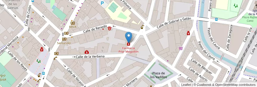 Mapa de ubicacion de Farmacia Pilar Mogollón en España, Castilla Y León, Valladolid, Valladolid.