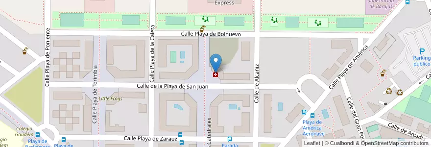 Mapa de ubicacion de Farmacia - Playa de San Juan 13 en Sepanyol, Comunidad De Madrid, Comunidad De Madrid, Área Metropolitana De Madrid Y Corredor Del Henares, Madrid.