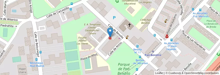 Mapa de ubicacion de Farmacia - Plaza Anocíbar 9 en اسپانیا, بخش خودمختار مادرید, بخش خودمختار مادرید, Área Metropolitana De Madrid Y Corredor Del Henares, مادرید.
