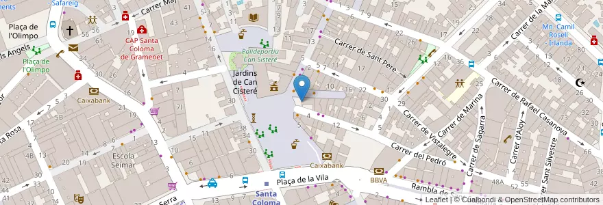 Mapa de ubicacion de Farmàcia Plaza de la Vila en España, Catalunya, Barcelona, Barcelonès, Santa Coloma De Gramenet.
