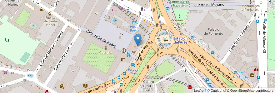 Mapa de ubicacion de Farmacia - Plaza Emperador Carlos V 8 en Spain, Community Of Madrid, Community Of Madrid, Área Metropolitana De Madrid Y Corredor Del Henares, Madrid.